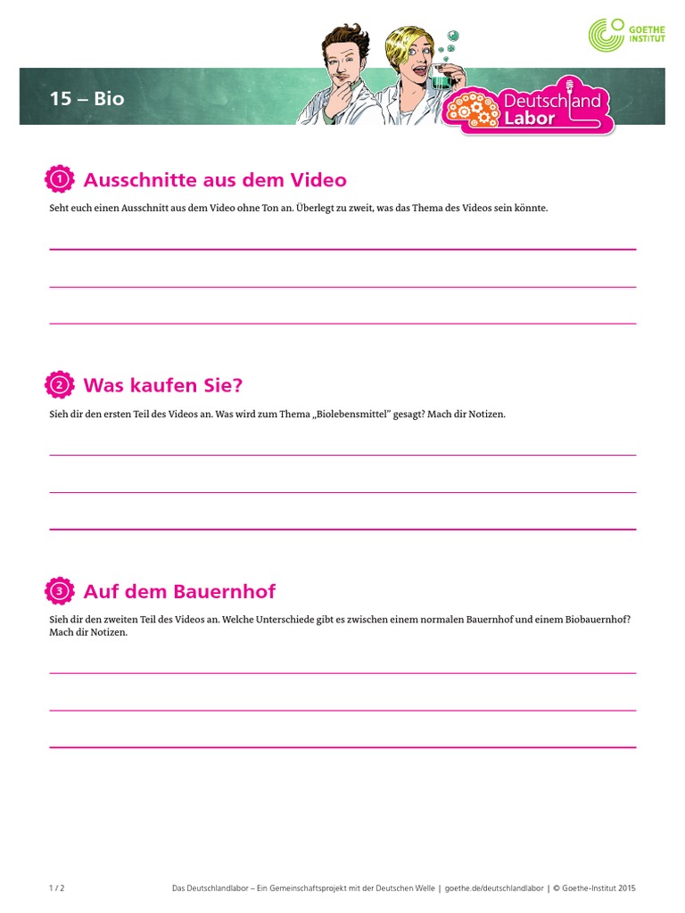 Bio Arbeitsblätter
 15 Bio Arbeitsblaetter Praesenzunterricht