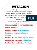 Invitacion Del Festivoces 2021