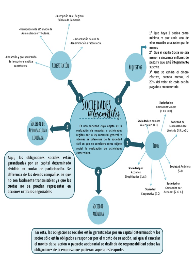 Mapa Conceptual de Las Sociedades Mercantiles | PDF | Empresas | Business