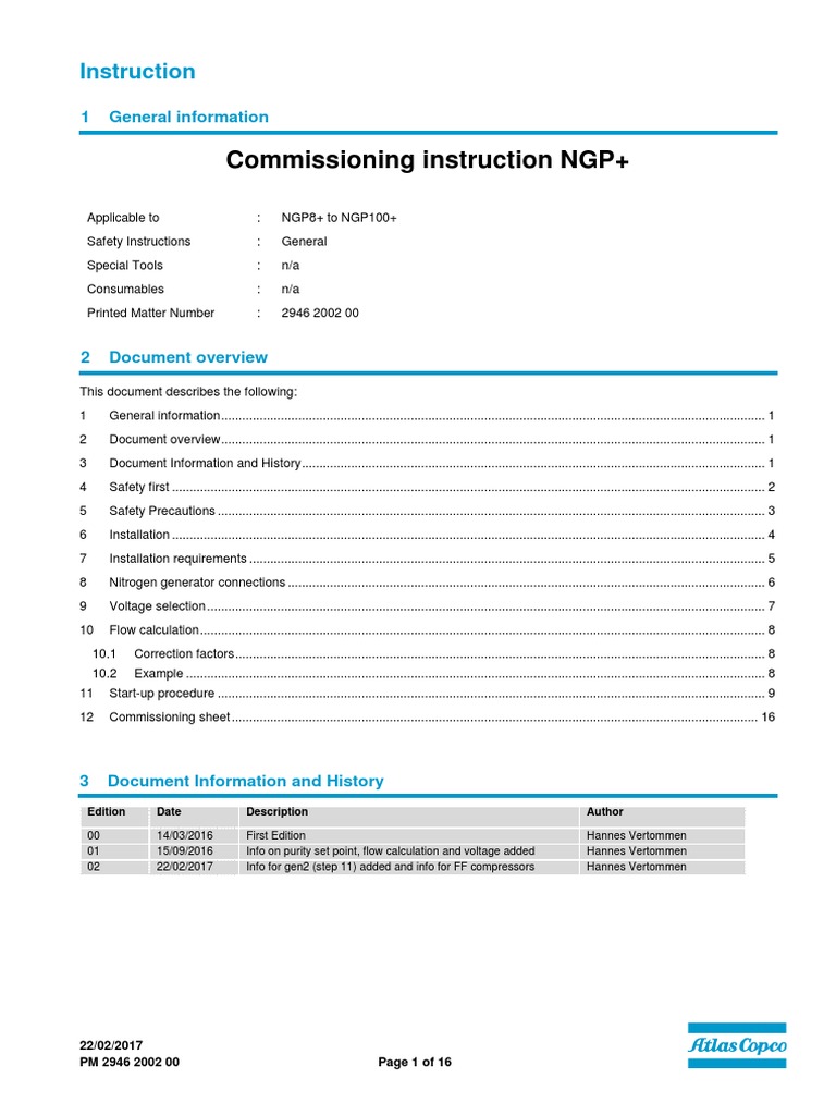 Commissioning Instruction NGP+ | PDF | Valve | Safety
