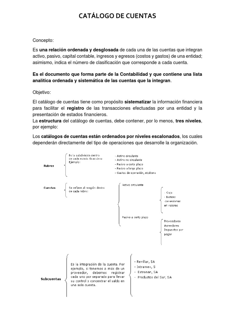 Catálogo de Cuentas | PDF | Finanzas y dinero | Informática