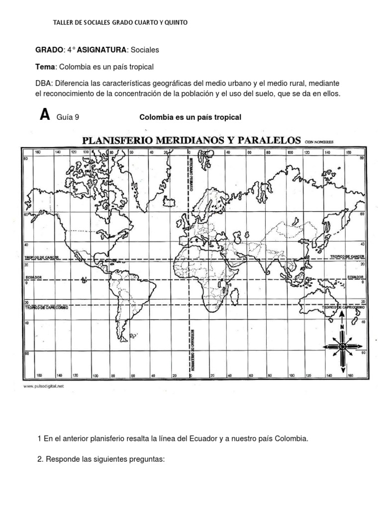 Taller de Sociales Grados 4° y 5° | PDF | Tierra | Clima