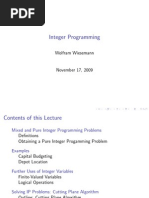 Integer Programming: Wolfram Wiesemann