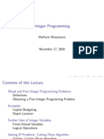 Integer Programming: Wolfram Wiesemann