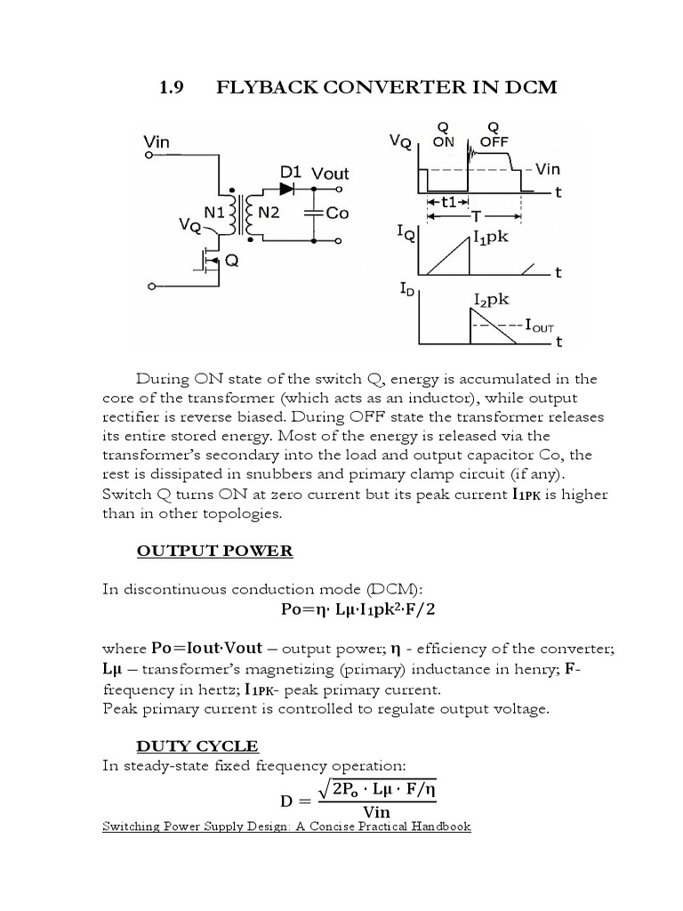 DCM Flyback Converter Design Guide | PDF | Electromagnetism | Transformer