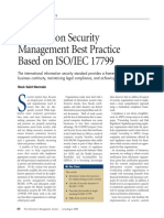 ISO/IEC 17799 Framework for Information Security Management