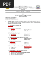 Negros Oriental State University: Multiple Choice: Select The Correct Answer Among The Choices and Encircle The Letter of