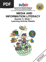 Media and Information Literacy: Quarter 2: Week 1 Learning Activity Sheets