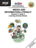 Media and Information Literacy: Quarter 2: Week 3 Learning Activity Sheets