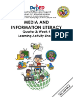 Media and Information Literacy: Quarter 2: Week 4 Learning Activity Sheets