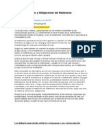 Deberes, Derechos y Obligaciones Del Matrimonio