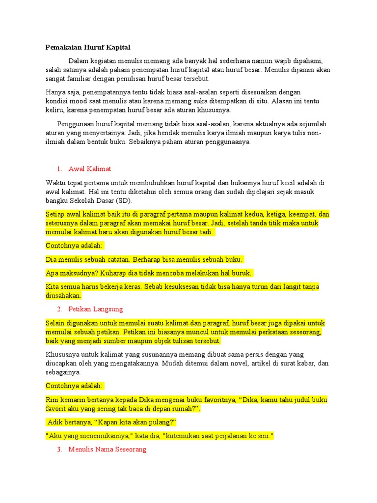 Pemakaian Huruf Kapital Pdf