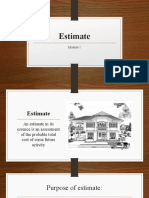 Estimate Module 1: Working Drawings and Construction Specifications