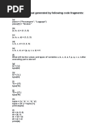 Q. Find The Output Generated by Following Code Fragments