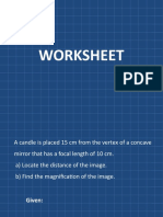 Concave Mirror Worksheet Solutions