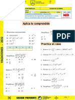 Juliaca Álgebra 12sec Vacacional 2022 Semana3 Prof Wilfo