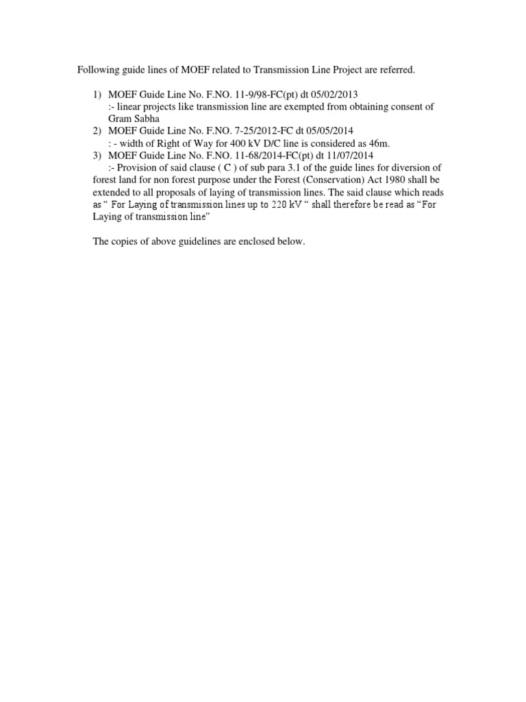 Guidelines for Transmission Line ROW | PDF | Electric Power ...