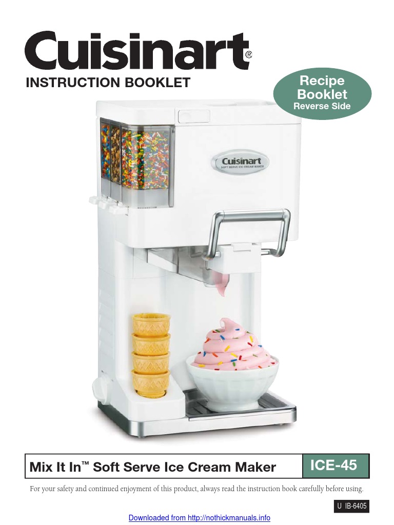 Cuisinart Ice 45 | PDF | Ice Cream | Refrigerator