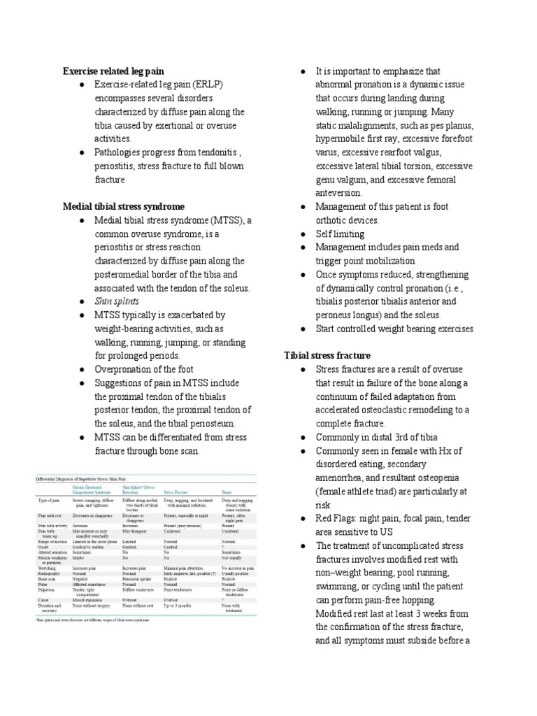 Exercise Related Leg Pain: Shin Splints | Download Free PDF | Foot | Toe