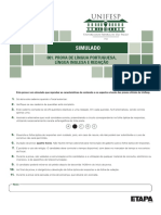 Simulado de prova de língua portuguesa, inglesa e redação
