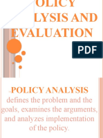 Policy Analysis and Evaluation