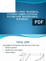 Tool Life, Tool Material, Cutting Force, Cutting Fluids and Machinable Material