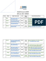DP2 Online Classes Schedule Tuesday