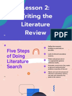 Lesson 2 Writing The Literature Review