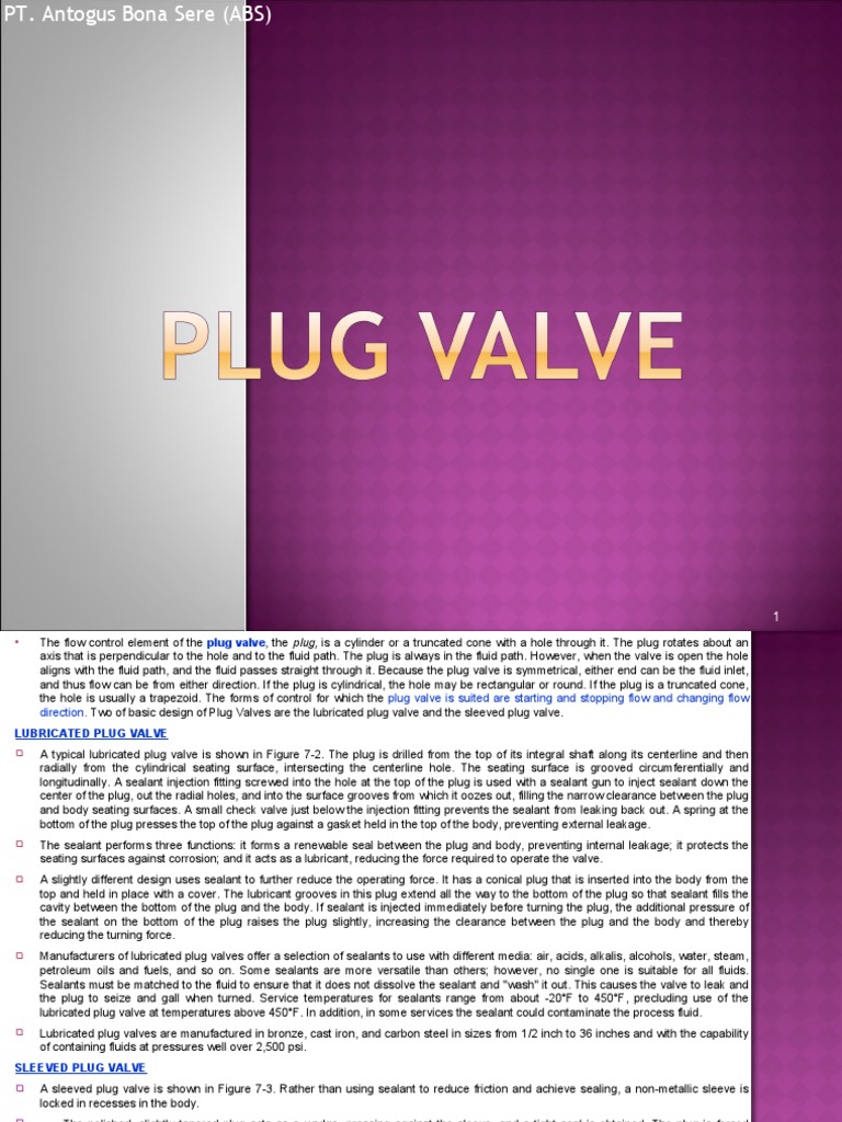 Plug Valve PDF Valve Pipe (Fluid Conveyance)