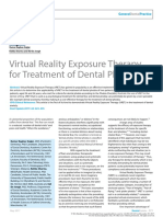 Virtual Reality Exposure Therapy For Treatment of Dental Phobia