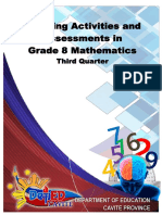 Learning Activities and Assessments in Grade 8 Mathematics: Third Quarter