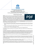 Tata Consumer Products Limited: Postal Ballot Notice
