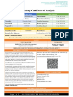 Laboratory Certificate of Analysis: Negative