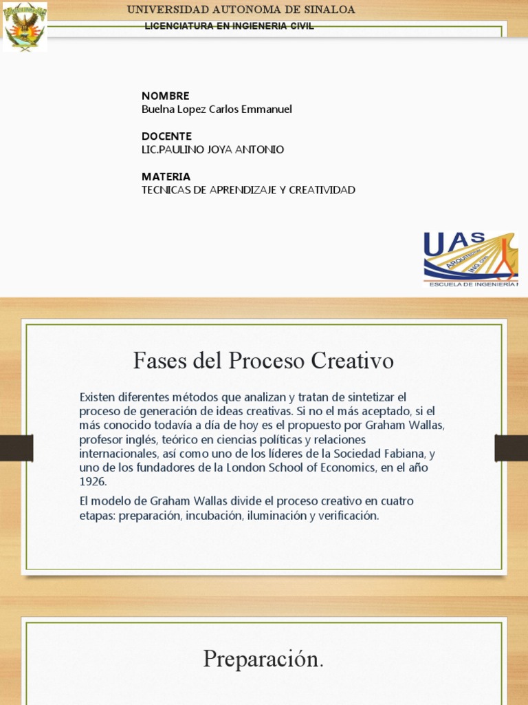 Fases del Proceso Creativo según Wallas | PDF | Creatividad | Science