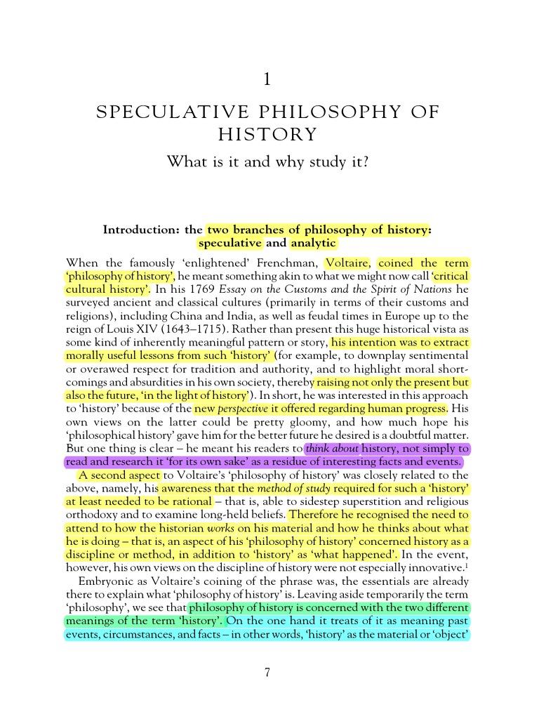 1 Speculative Philosophy of History PDF Reason Science
