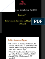 Lecture 27 - Execution, Enforcement and Implementation of Award