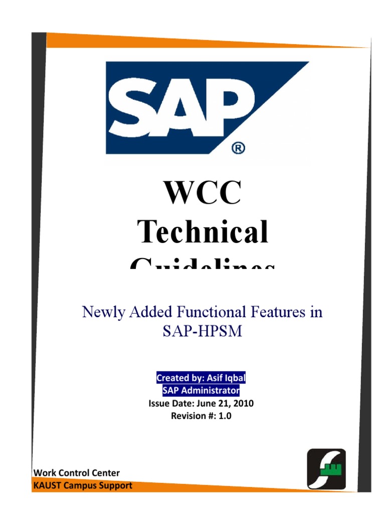 WCC Technical Guidelines: Newly Added Functional Features in Sap-Hpsm ...