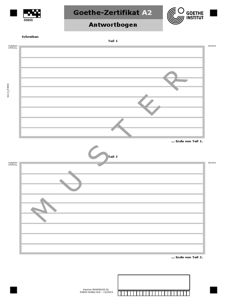 Goethe-Zertifikat A2 Modellsatz Erwachsene | PDF
