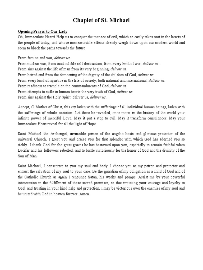 The Chaplet Of St Michael Finally A Prayer That Works - k6audhr