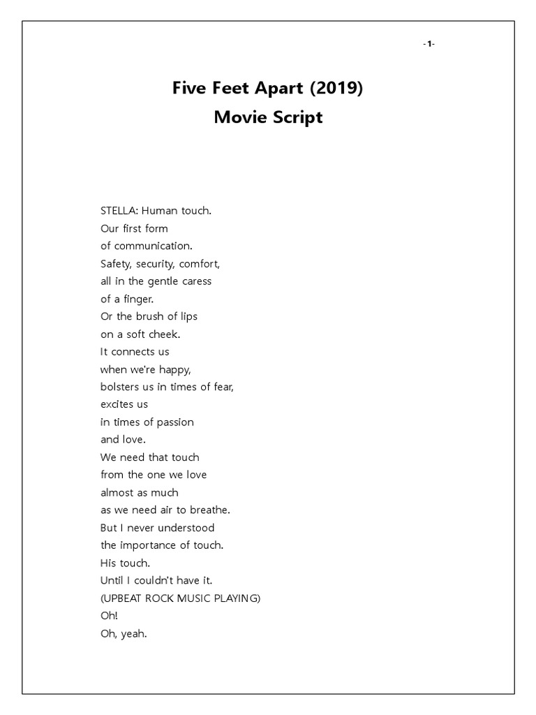 Five Feet Apart: Movie Script Excerpts | PDF