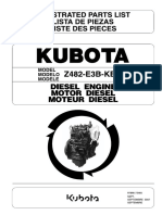 Kubota Z482 E3b Kea 2978k872460 Lista de Piezas