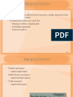 Productivity: Productivity Productivity Ratios Are Used For