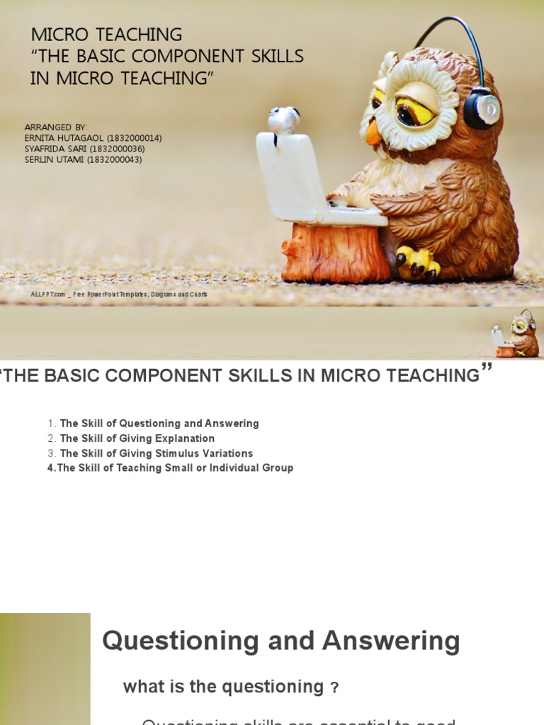 Micro Teaching "The Basic Component Skills in Micro Teaching" | PDF ...