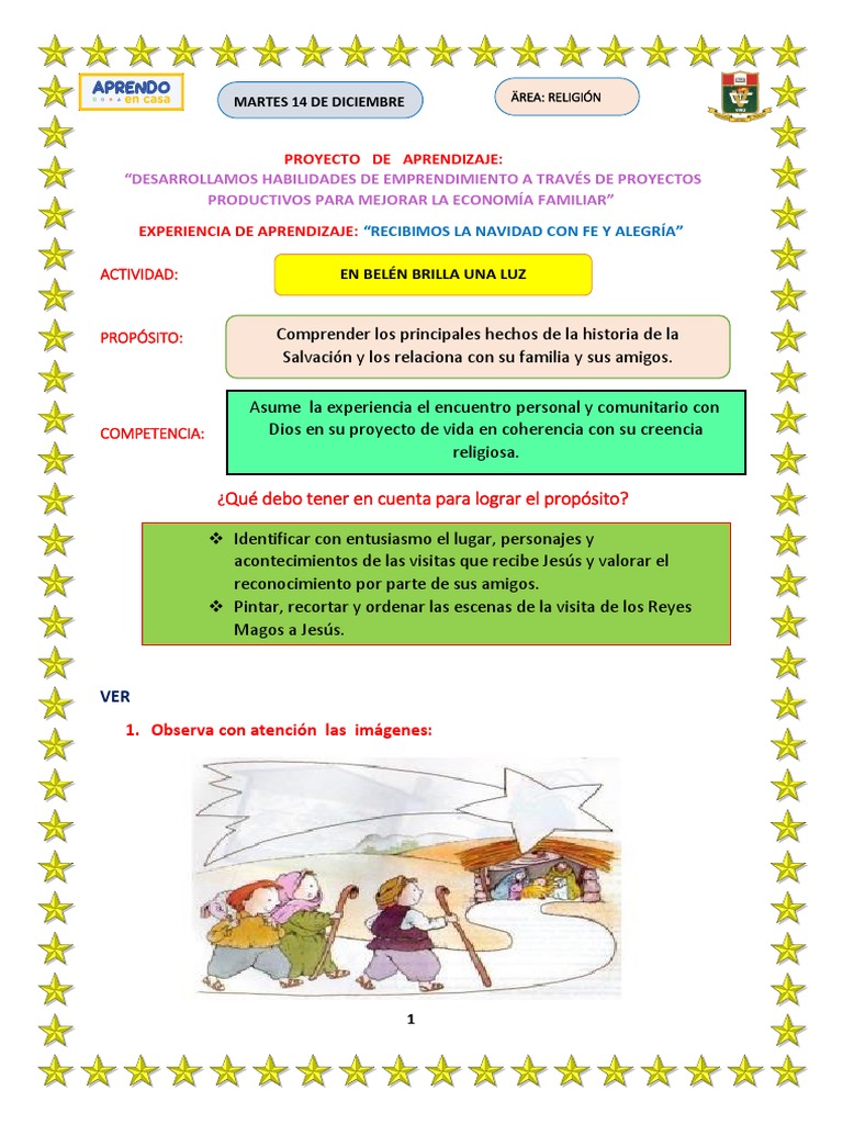 14 Diciembre Martes en Belén Brilla Una Luz RELIG. PDF Reyes Magos