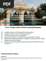 MA143 - 2020 - Section1 - Unit 2 - Cardan's Method & Ferrari's Method