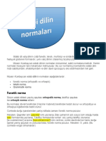 Ədəbi dilin normaları. Nəzəri məlumat(1)