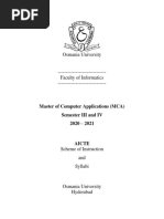 Osmania University: Master of Computer Applications (MCA) Semester III and IV 2020 - 2021