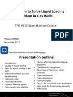 Use of Foam To Solve Liquid Loading Problem in Gas Wells: TPG 4515-Specialization Course