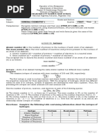 General Chemistry 1 Week 2 Activity Sheets