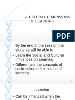 Socio-Cultural Dimensions of Learning